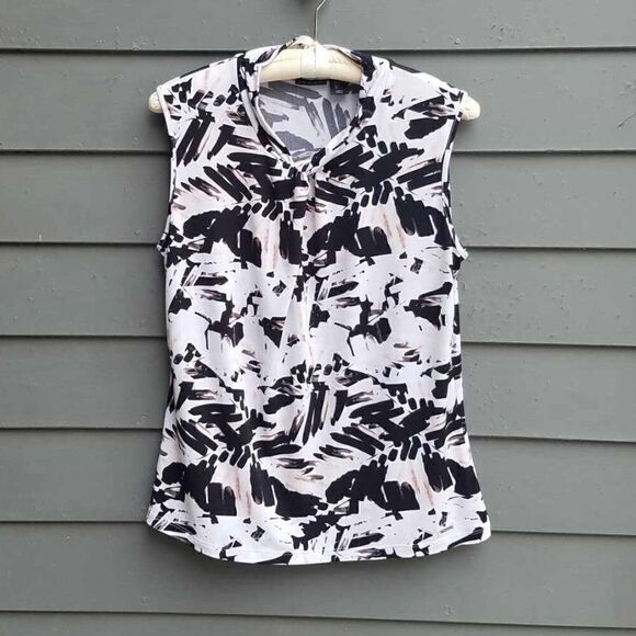 Tahari Black White Knotted Shell size Large - Picture 1 of 10